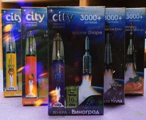Электронная сигарета City Rocket (Ледяной банан вишня) 3000 затяжек